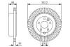 Гальмівний диск 302 мм land rover freelander ii (fa) \'\'r \'\'2.0-3.2 \'\'06>> pr2 BOSCH 0986479U44 (фото 1)