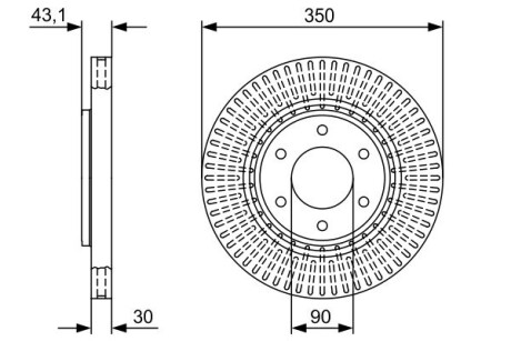 Тормозной диск nissan/infiniti armada/titan/qx56 \'\'f \'\'5,6 \'\'03-10 BOSCH 0986479V51