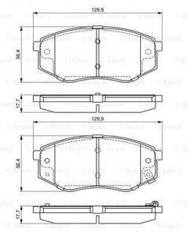 Hyundai Тормозные колодки передние ix20,kia soul ii 10- BOSCH 0986494692