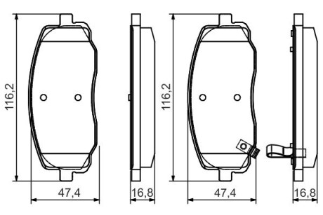 Гальмівні колодки дискові hyundai/kia i10/picanto \'\'f "04>> pr2 BOSCH 0986495084 (фото 1)