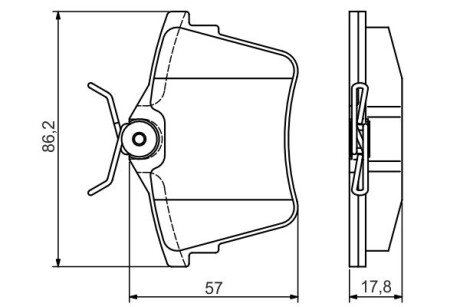 Колодки гальмівні дискові BOSCH 0986495090 (фото 1)