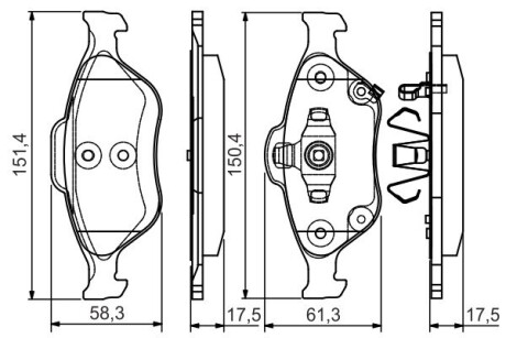 Гальмівні колодки дискові pr2 toyota yaris "06>> BOSCH 0986495093 (фото 1)