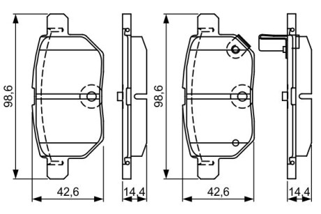 Тормозные кол. зад. Toyota Yaris, IQ, AURIS 07 - BOSCH 0986495286 (фото 1)