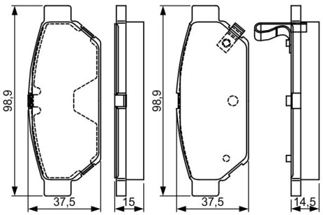 MITSUBISHI Тормозные колодки задн.Carisma 95- BOSCH 0986495326 (фото 1)