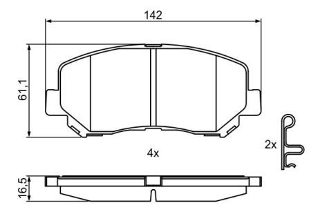 Тормозные колодки mazda cx-5 "f "11>> BOSCH 0986495367 (фото 1)