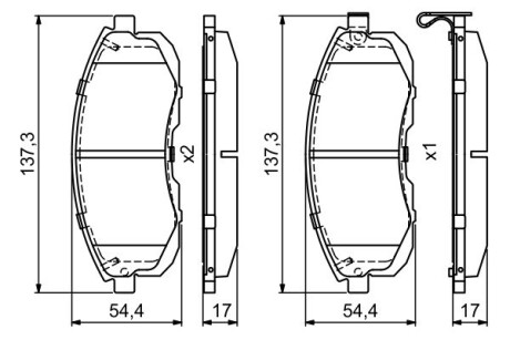 NISSAN Тормозные колодки передн.Tiida 04-,Juke 14-,Maxima QX BOSCH 0986495379