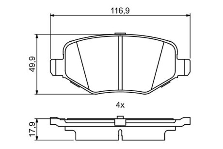 FORD Колодки торм. задн. Explorer (USA) 3.5 10- BOSCH 0986495395 (фото 1)