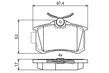 Тормозные колодки дисковые задние BOSCH 0986495455 (фото 1)