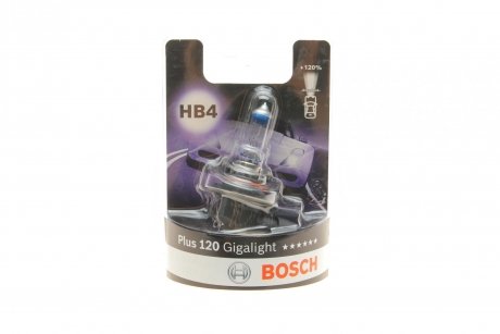 Автолампа HB4 12V 51W P22d Plus 120 Gigalight BOSCH 1987301132