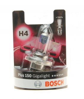 Автолампа H4 12V 60/55W P43t Gigalight +150% 3450K BOSCH 1987301136