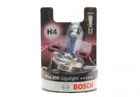 Автолампа H4 12V 60/55W Gigalight PLUS 200% (1шт) BOSCH 1987301144 (фото 1)