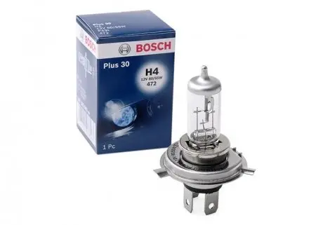 Автолампа H4 12V 60/55W P43t Plus 30% BOSCH 1987302042