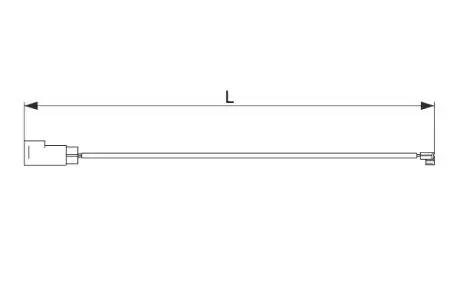 Датчик зносу гальмівних колодок (задніх) Ford Transit 06-14 (L=570mm) BOSCH 1 987 473 626