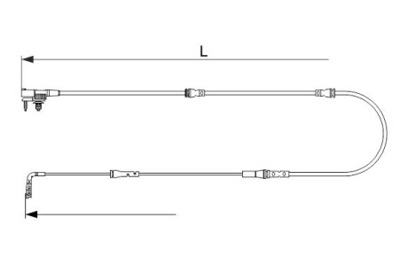 Датчик зносу гальмівних колодок (передніх) Land Rover Range Rover Velar 19- (L=1105mm) BOSCH 1 987 473 627 (фото 1)