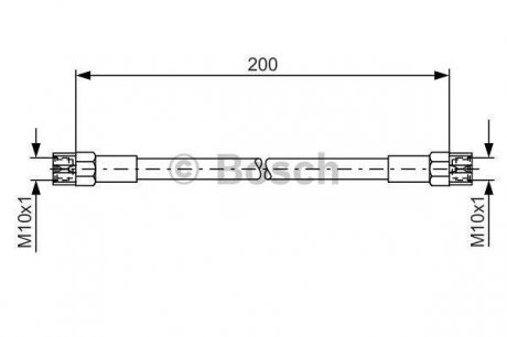 Bmw шланг тормозной задний e21,e30,e36,e12,e28,e34,e24,e23,e32 BOSCH 1987476062 (фото 1)