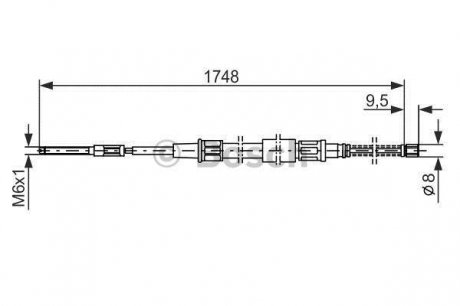 Трос, стояночная тормозная система BOSCH 1987477046