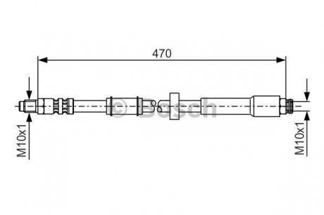 Citroen Тормозной шланг передний нижн. jumper 02- BOSCH 1987481004 (фото 1)