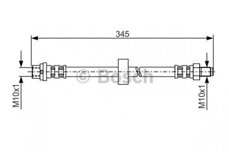 Ford шланг тормозной заднийtransit connect 02- (диск) BOSCH 1987481168 (фото 1)