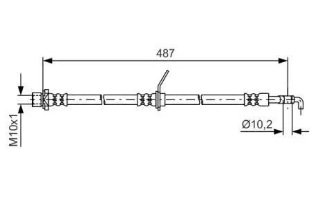 Шланг торм. зад. прав. TOYOTA AVENSIS -03 BOSCH 1987481633