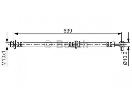Тормозной шланг передний nissan juke 13-17 BOSCH 1987481696 (фото 1)