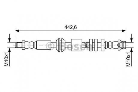 Шланг тормозной передний freelander 06-14 BOSCH 1987481732 (фото 1)