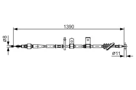SUZUKI Трос ручн.тормоза прав.Grand Vitara BOSCH 1987482090
