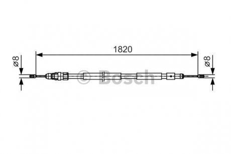 Citroen трос ручника berlingo 04- лев. BOSCH 1987482116 (фото 1)
