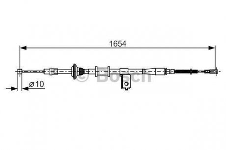 Daewoo трос ручника nubira бараб. BOSCH 1987482172 (фото 1)