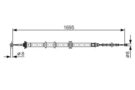 Трос ручного гальма BOSCH 1987482205