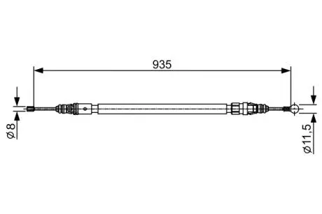 Трос тормоза задн. лев. peugeot 5008 BOSCH 1987482430