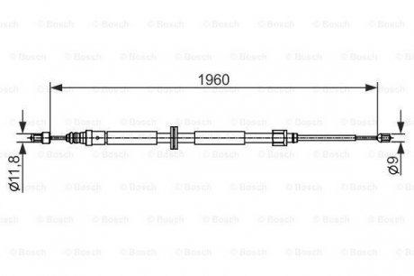 Трос ручного тормоза RENAULT Grand Sceniс III (лев./прав.) BOSCH 1987482432