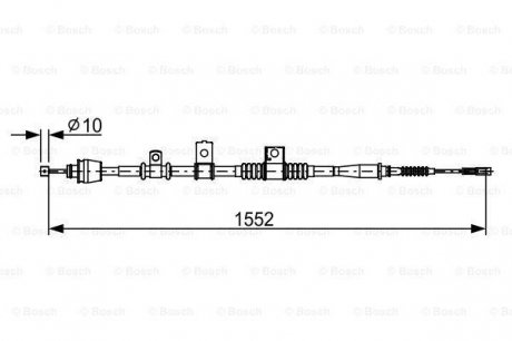 KIA трос ручника левый Cerato 11/04 - BOSCH 1987482620 (фото 1)