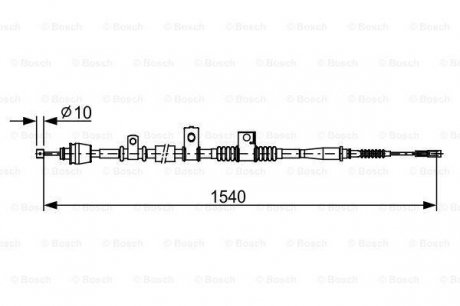 Kia трос ручника правый cerato 11/04 - BOSCH 1987482621 (фото 1)