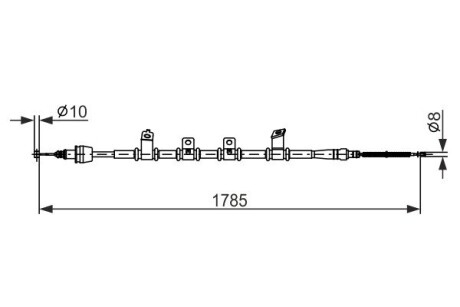 Трос ручного тормоза зад. прав. HYUNDAI IX35 BOSCH 1987482922