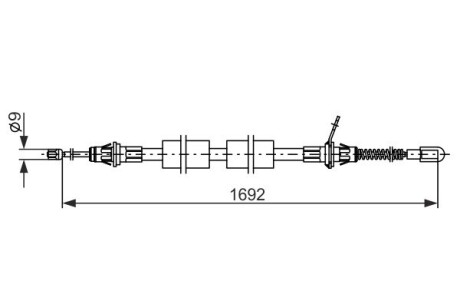 Трос гальм. задн. лів. CHRYSPER VOYAGER IV -08 BOSCH 1987482925