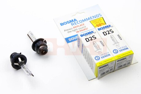 Лампа ксенонова D2S XENON 85V 35W P32D-2 4300K (2шт) BOSMA 6791D