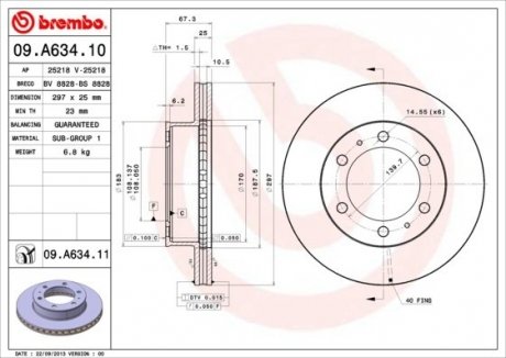 Тормозной диск BREMBO 09.A634.10