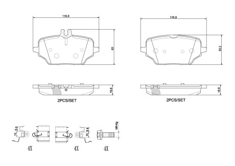 Гальмівні колодки BREMBO P50 162