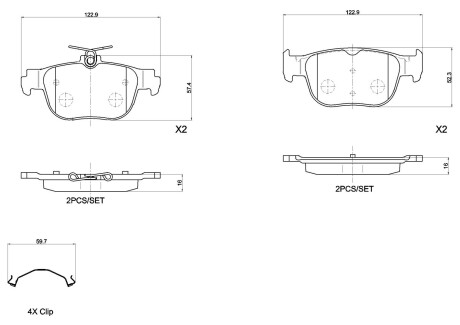 Гальмівні колодки BREMBO P85 189