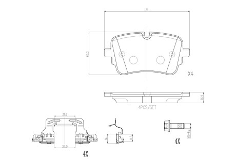 Тормозные колодки BREMBO P85 190