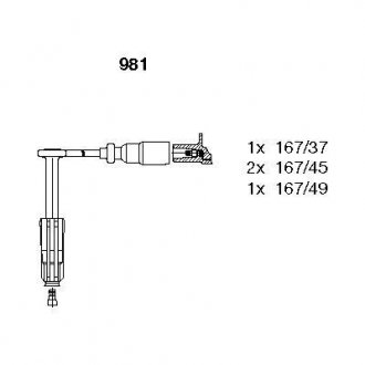 Комплект проводів mercedes w202 "1,8-2,0 "93-00 BREMI 981 (фото 1)