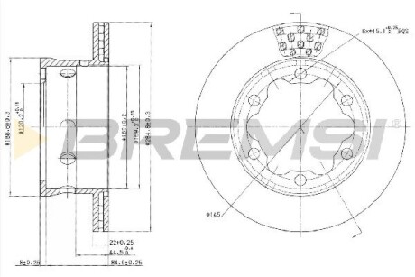 Гальмівний диск зад. Sprinter/LT 95-06 (спарка) Bremsi CD5191V