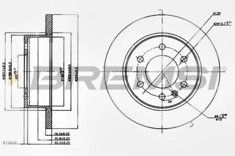 Тормозной диск зад. sprinter/crafter 06- (3.0-3.5t) Bremsi CD5311S