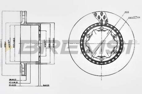 Тормозной диск зад. sprinter/crafter 06- 5.0t (303x28) Bremsi CD5312V