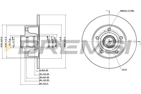 Тормозной диск зад. Audi A4 94-01 (245x10) Bremsi CD6830S