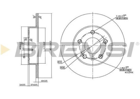 Тормозной диск зад. opel astra g 98- (264x10) Bremsi CD7044S