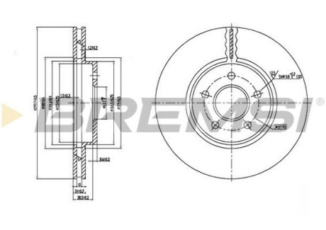 Тормозной диск перед. ford mondeo 00- (вент.) (300x24) Bremsi CD7125V