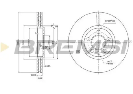 Тормозной диск перед. Golf IV/Polo/Octavia/Fabia 97- (288x25) Bremsi CD7221V