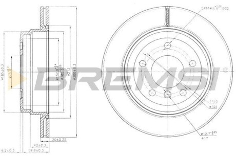 Тормозной диск зад. BMW 1 (E87)/3 (E90)/X1 (E84) 05-15 (300x20) Bremsi CD7697V