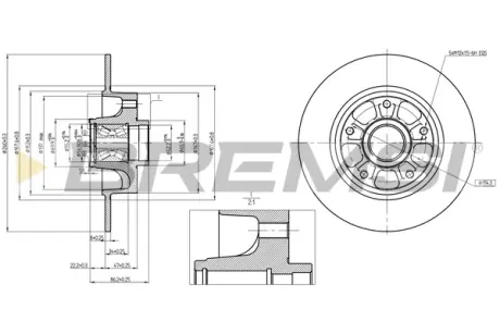 Гальмівний диск зад.Fluence/Megane (10-21) Bremsi CD7730S